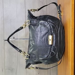 Coach 19295 Kristen Black Leather Shoulder Bag Hobo Handbag Purse Tote